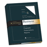 Southworth 100% Cotton Business Paper - Letter - 8 1/2" x 11" - 32 lb Basis Weight - Wove - Acid-free, Watermarked - White - 1 Box