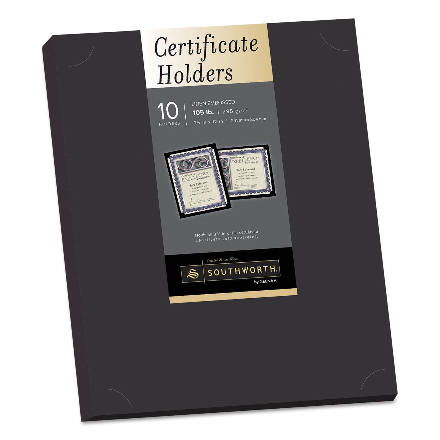 8 1/2" x 11" - Linen - Black - Heavyweight, Tab, Acid-free, Lignin-free - 0% Recycled - 10 / Pack