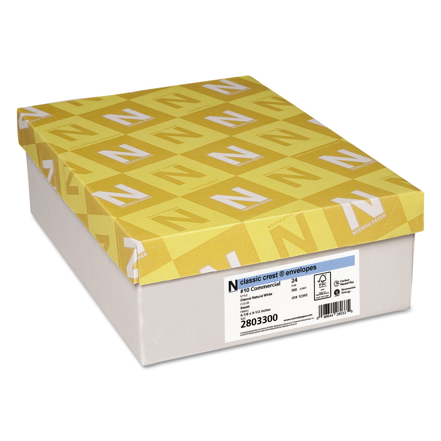 Classic Crest #10 Commercial Flap Envelopes, 4 1/8" x 9 1/2", 24 lb, Natural White, 500/Box