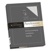 Southworth 24lb Parchment Specialty Paper, Letter Size, 8.5" x 11", Gray, Acid-Free, Lignin-Free, Non-Yellowing, 100 Sheets per Pack