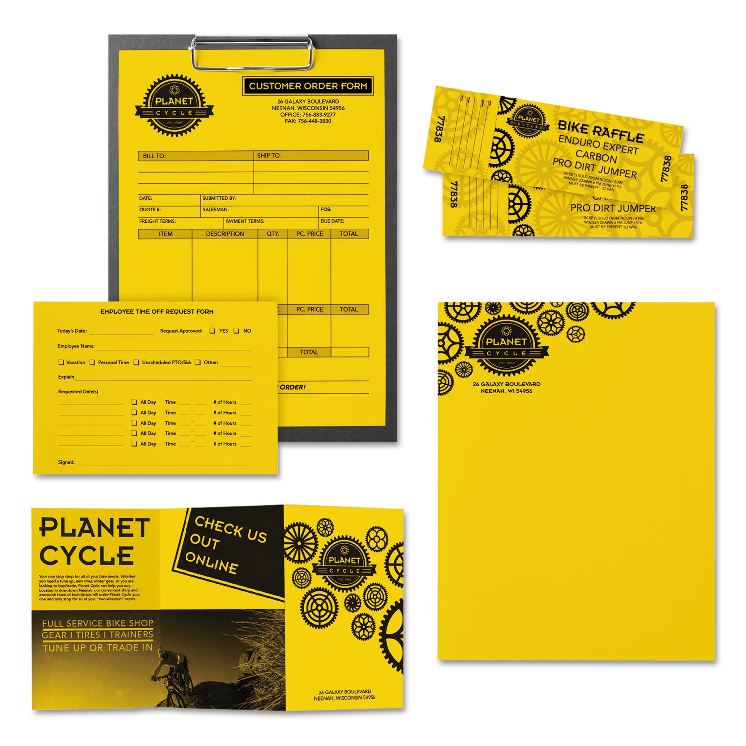 Color Paper, 24 lb Bond Weight, 11 x 17, Solar Yellow, 500/Ream