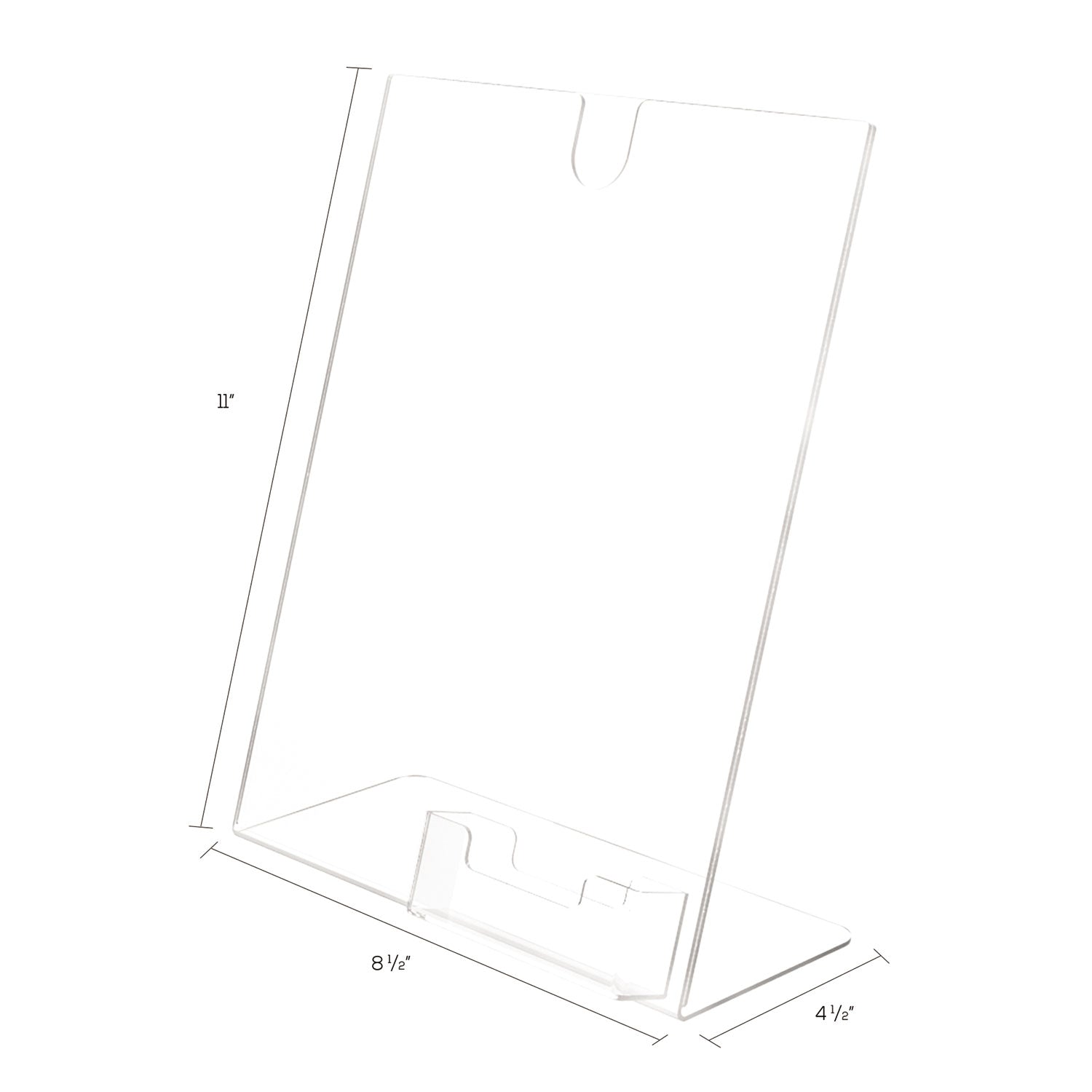 Deflecto Superior Image Slanted Sign Holders - 11" Width x 8.5" Height - Rectangular Shape - Plastic - Clear, Clear - 1 Each