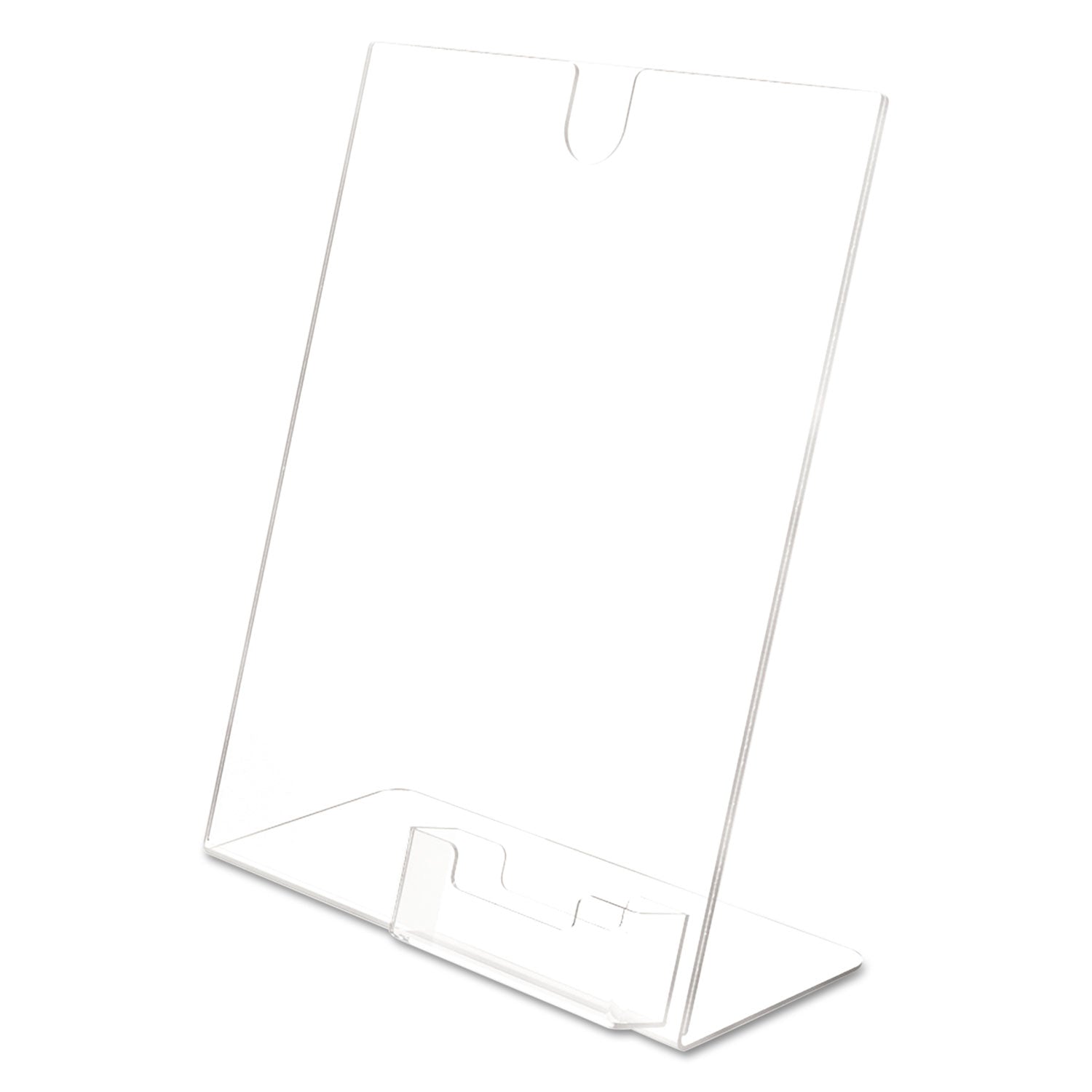 Deflecto Superior Image Slanted Sign Holders - 11" Width x 8.5" Height - Rectangular Shape - Plastic - Clear, Clear - 1 Each