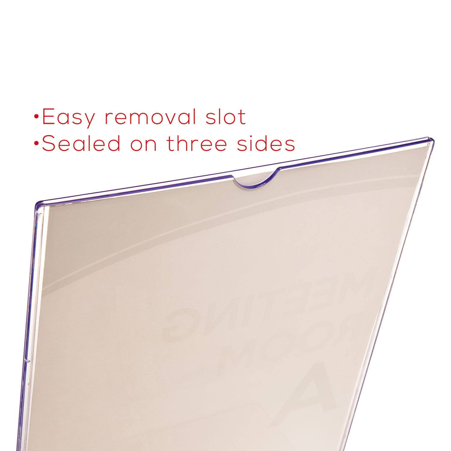 Deflecto Superior Image Slanted Sign Holders - 11" Width x 8.5" Height - Rectangular Shape - Plastic - Clear, Clear - 1 Each