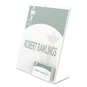 Deflecto Superior Image Slanted Sign Holders - 11" Width x 8.5" Height - Rectangular Shape - Plastic - Clear, Clear - 1 Each