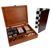 7-in-1 Combination Game Set - Chess, Checkers, Backgammon, Cribbage, Dominoes Cards & Dice