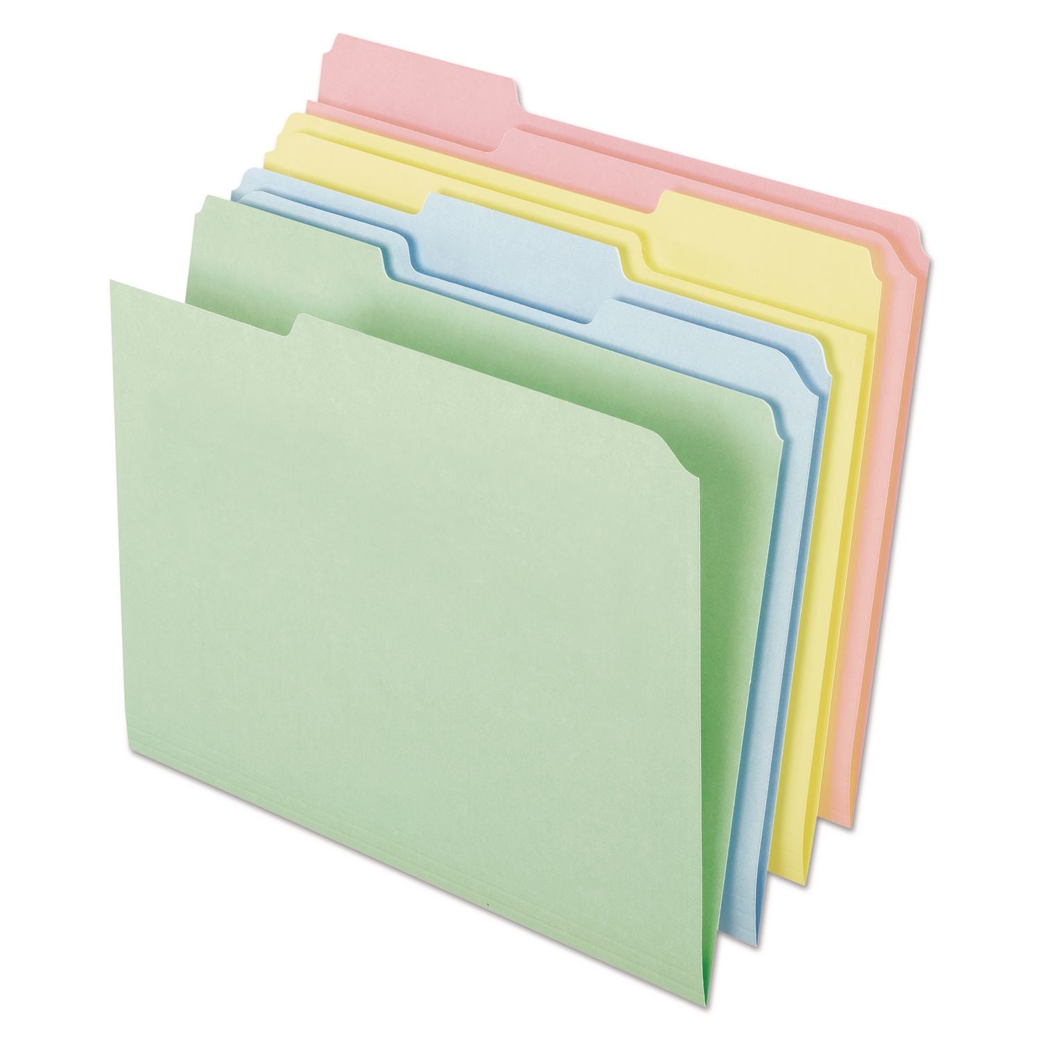 Pendaflex 1/3 Tab Cut Letter Recycled Top Tab File Folder - 8 1/2" x 11" - 11 pt. - Assorted - 10% Recycled - 100 / Box