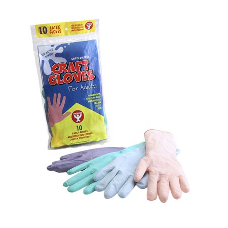 Assorted Colors - Adult Craft Gloves 10/Pkg