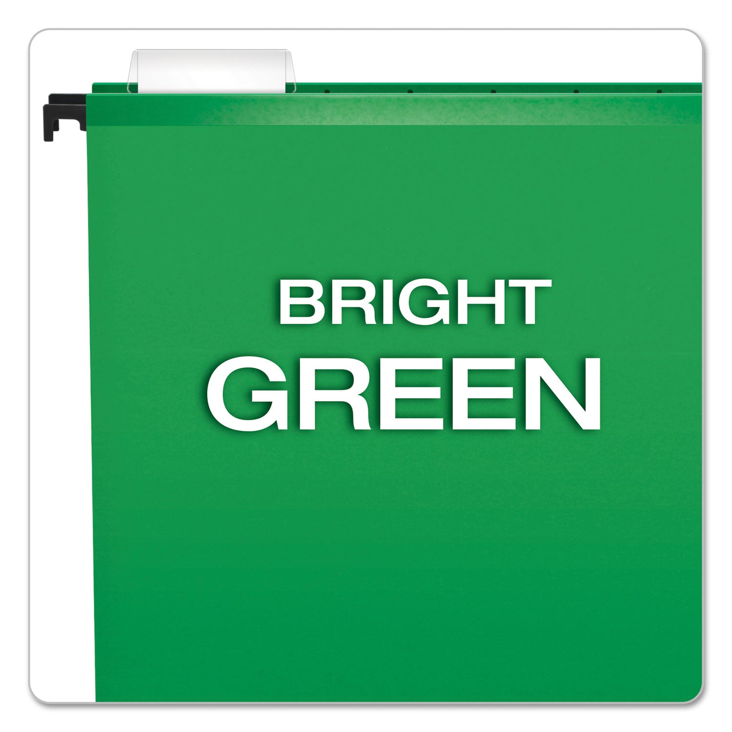 Pendaflex SureHook 1/5 Tab Cut Letter Recycled Hanging Folder - 8 1/2" x 11" - Bright Green - Acid-free, Durable, Reinforced - 10% Recycled - 20 / Box