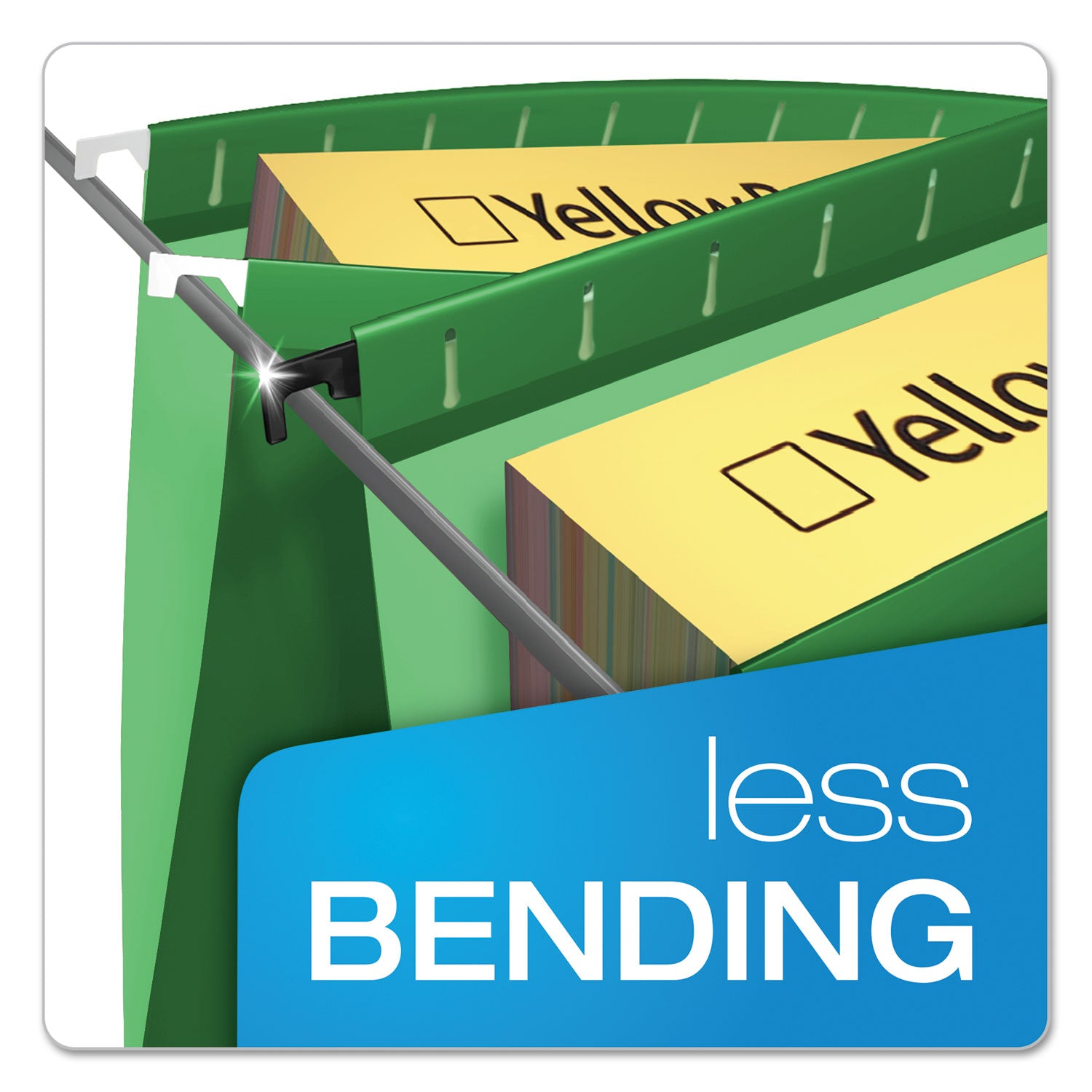 Pendaflex SureHook 1/5 Tab Cut Letter Recycled Hanging Folder - 8 1/2" x 11" - Bright Green - Acid-free, Durable, Reinforced - 10% Recycled - 20 / Box