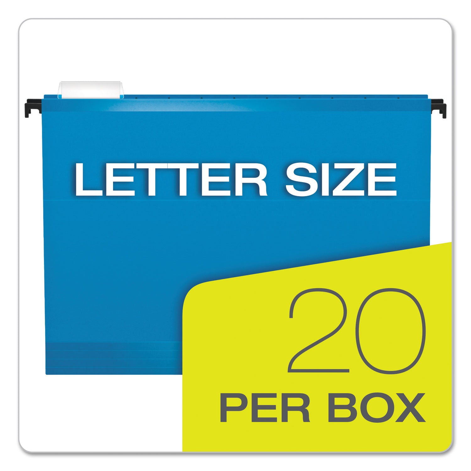 Pendaflex SureHook 1/5 Tab Cut Letter Recycled Hanging Folder - 8 1/2" x 11" - Blue - Acid-free, Reinforced, Durable - 10% Recycled - 20 / Box