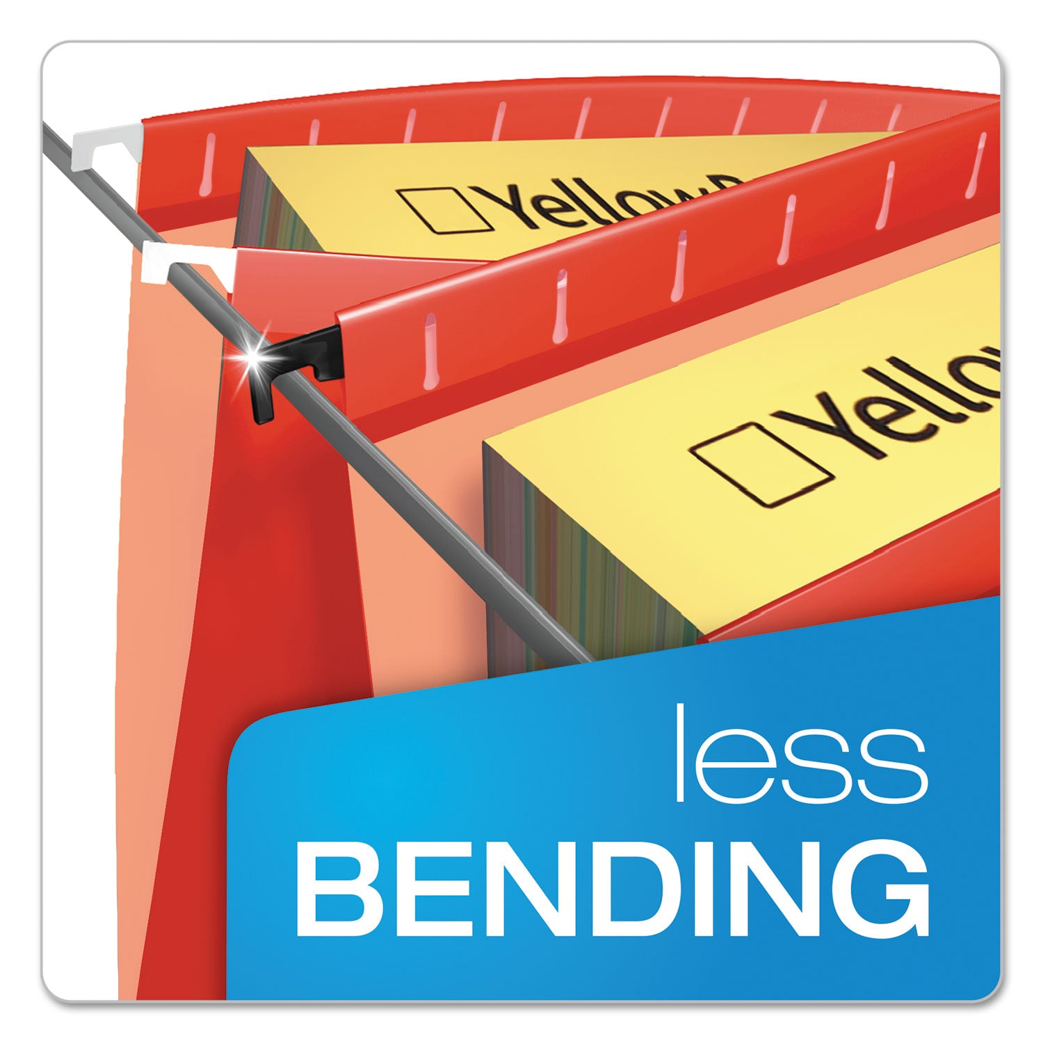 Pendaflex SureHook 1/5 Tab Cut Letter Recycled Hanging Folder - 8 1/2" x 11" - Red - Acid-free, Durable, Reinforced - 10% Recycled - 20 / Box