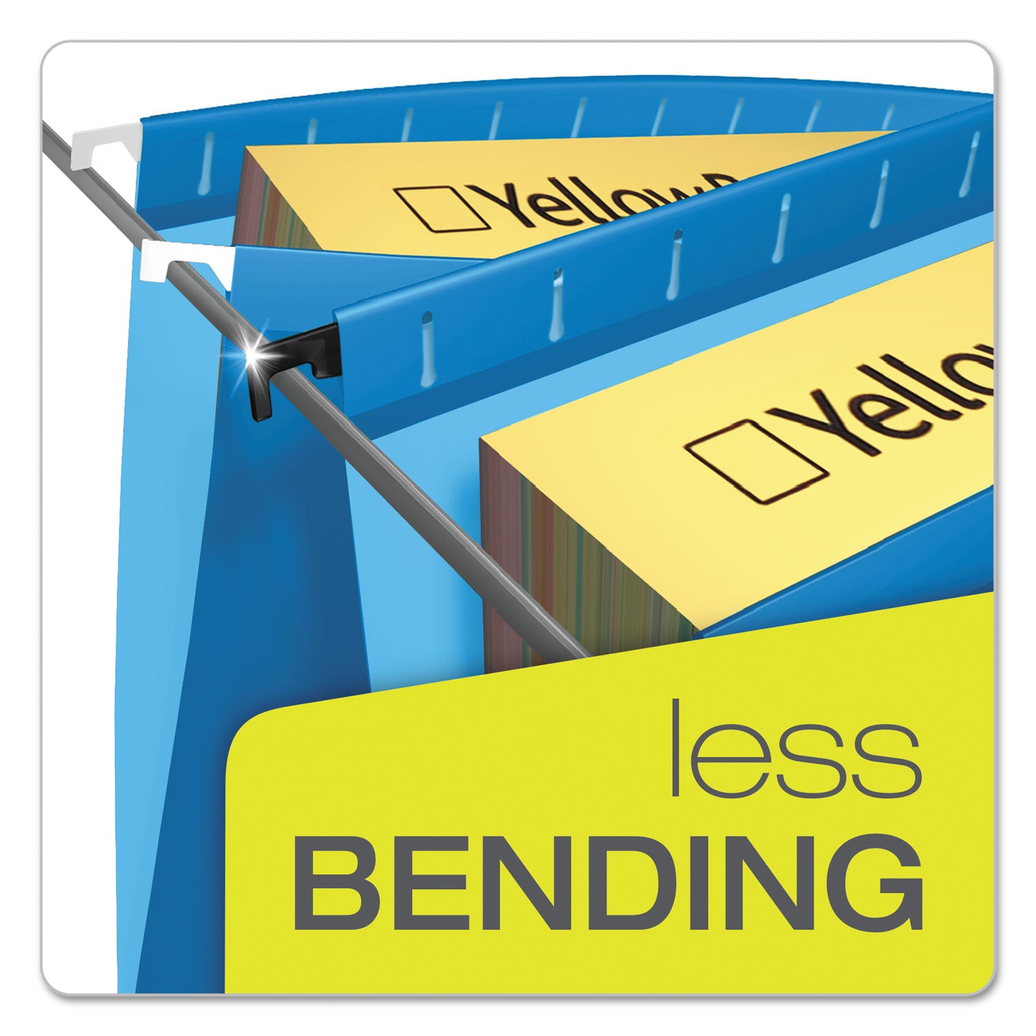 Pendaflex SureHook 1/5 Tab Cut Letter Recycled Hanging Folder - 8 1/2" x 11" - Blue - Acid-free, Reinforced, Durable - 10% Recycled - 20 / Box
