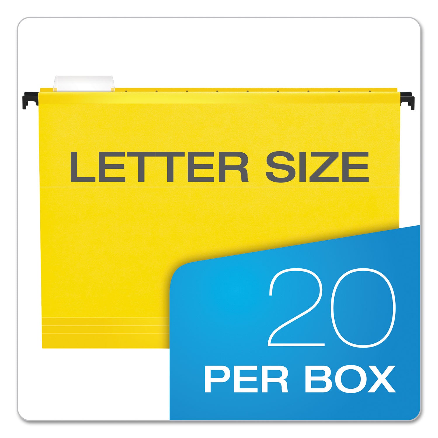 Pendaflex SureHook 1/5 Tab Cut Letter Recycled Hanging Folder - 8 1/2" x 11" - Yellow - Acid-free, Reinforced, Durable - 10% Recycled - 20 / Box