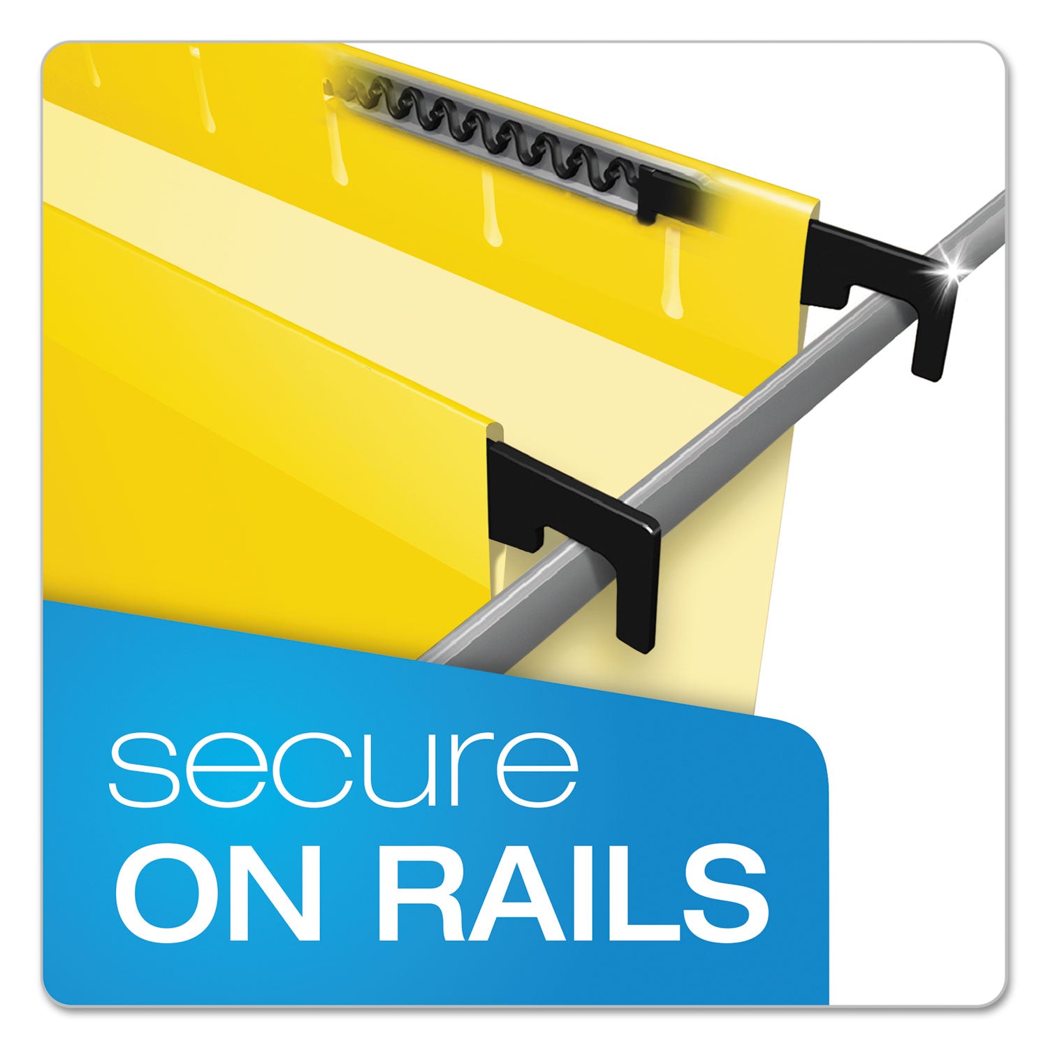 Pendaflex SureHook 1/5 Tab Cut Letter Recycled Hanging Folder - 8 1/2" x 11" - Yellow - Acid-free, Reinforced, Durable - 10% Recycled - 20 / Box