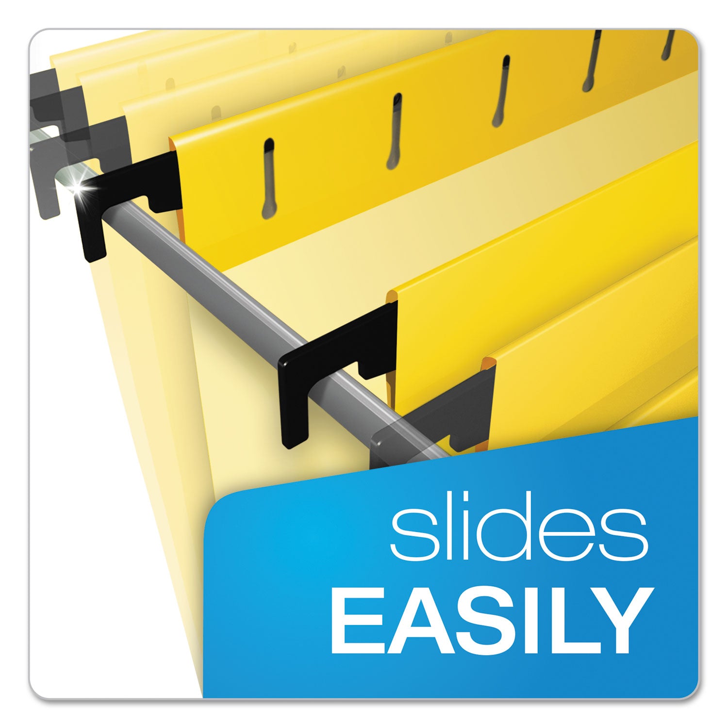 Pendaflex SureHook 1/5 Tab Cut Letter Recycled Hanging Folder - 8 1/2" x 11" - Yellow - Acid-free, Reinforced, Durable - 10% Recycled - 20 / Box