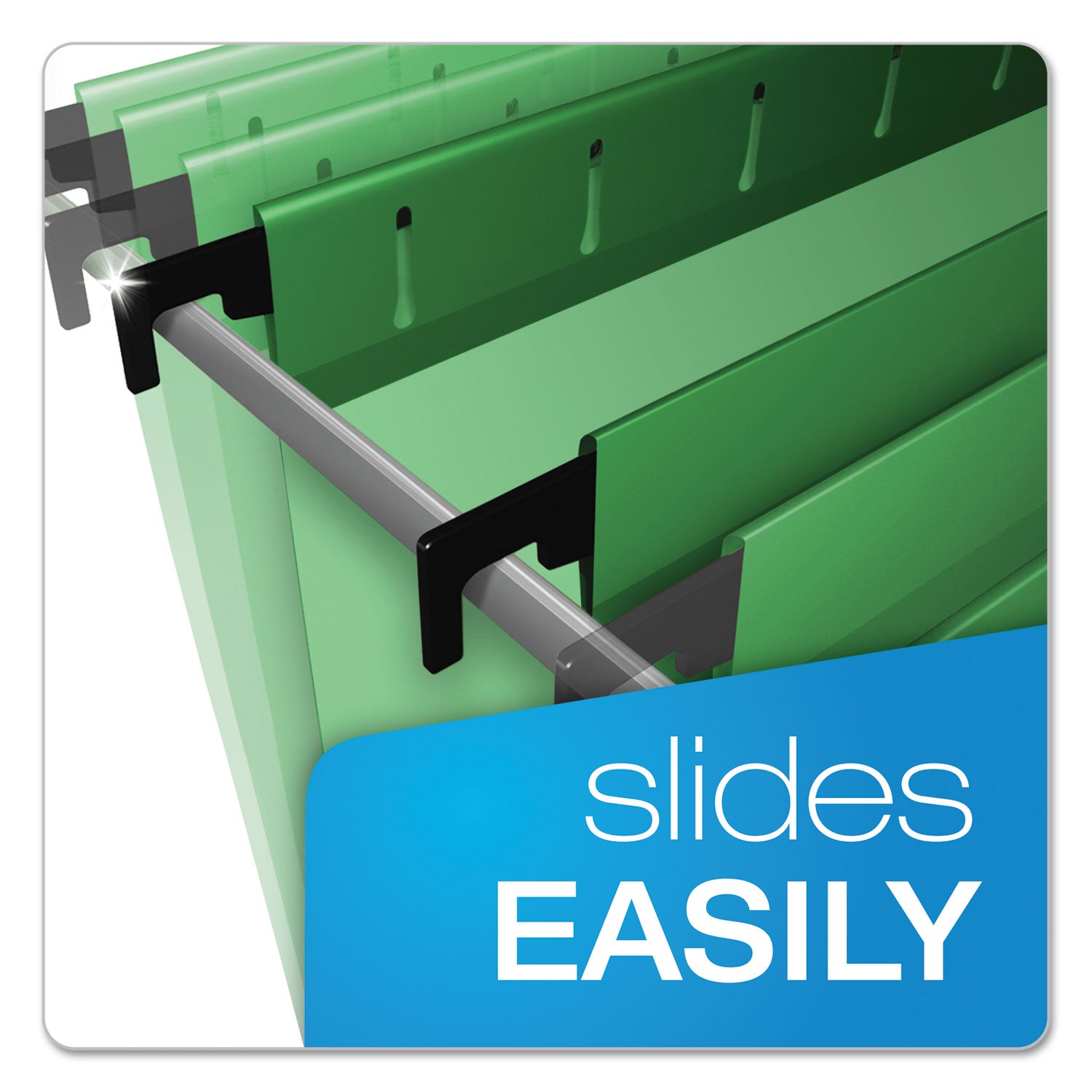 Pendaflex SureHook 1/5 Tab Cut Letter Recycled Hanging Folder - 8 1/2" x 11" - Bright Green - Acid-free, Durable, Reinforced - 10% Recycled - 20 / Box