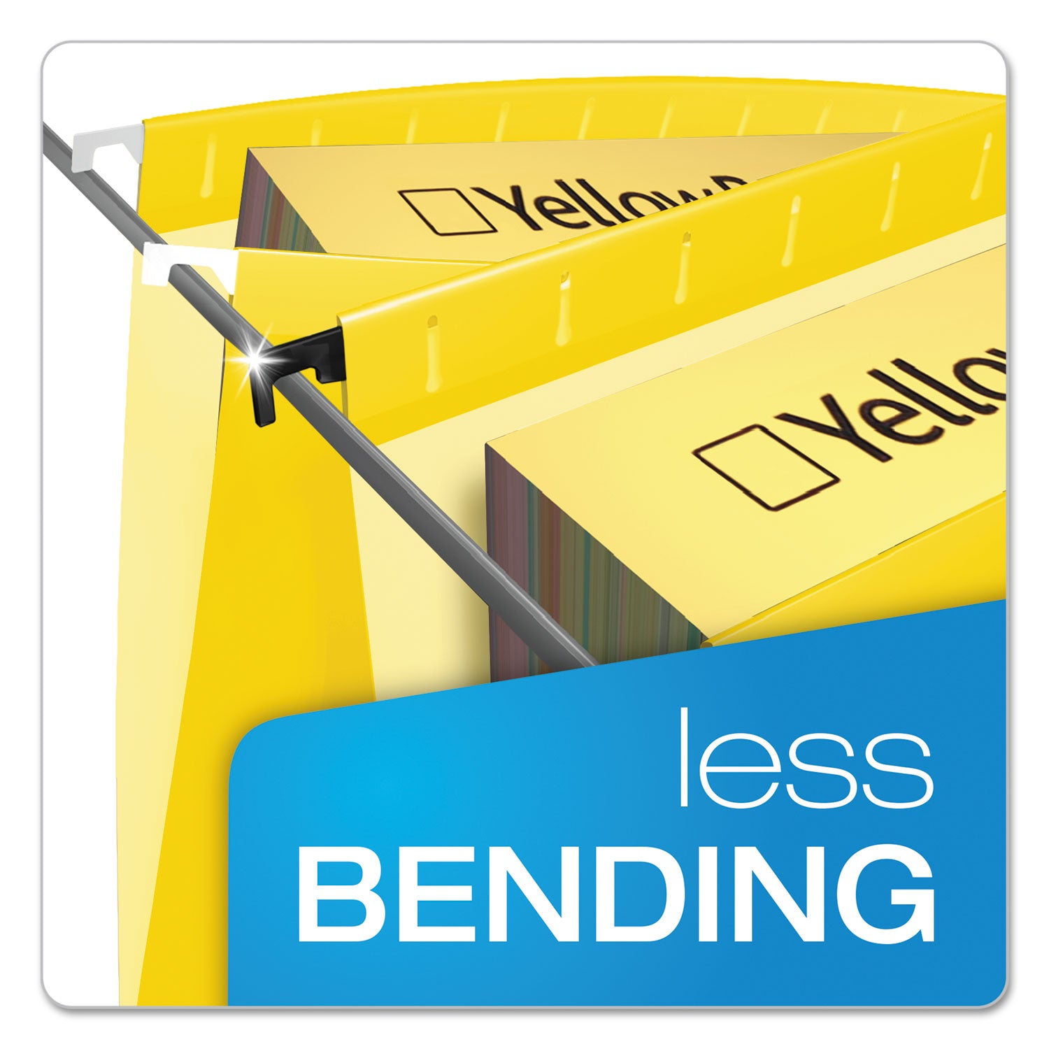 Pendaflex SureHook 1/5 Tab Cut Letter Recycled Hanging Folder - 8 1/2" x 11" - Yellow - Acid-free, Reinforced, Durable - 10% Recycled - 20 / Box
