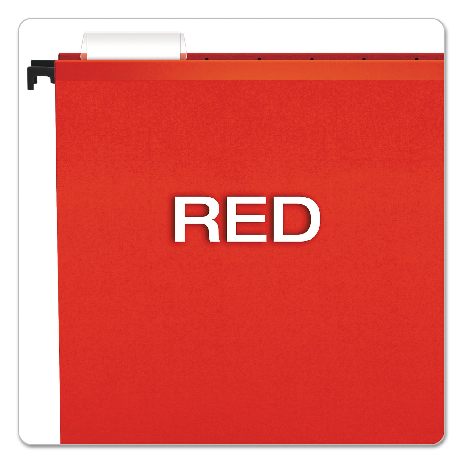Pendaflex SureHook 1/5 Tab Cut Letter Recycled Hanging Folder - 8 1/2" x 11" - Red - Acid-free, Durable, Reinforced - 10% Recycled - 20 / Box