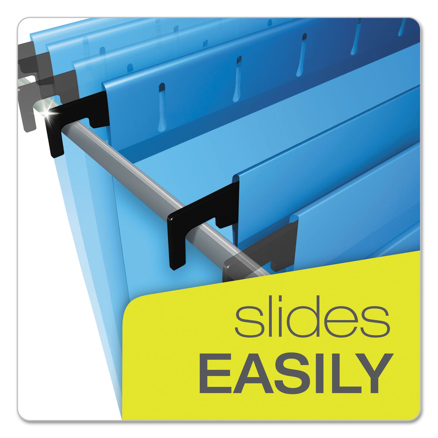 Pendaflex SureHook 1/5 Tab Cut Letter Recycled Hanging Folder - 8 1/2" x 11" - Blue - Acid-free, Reinforced, Durable - 10% Recycled - 20 / Box