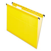 Pendaflex SureHook 1/5 Tab Cut Letter Recycled Hanging Folder - 8 1/2" x 11" - Yellow - Acid-free, Reinforced, Durable - 10% Recycled - 20 / Box