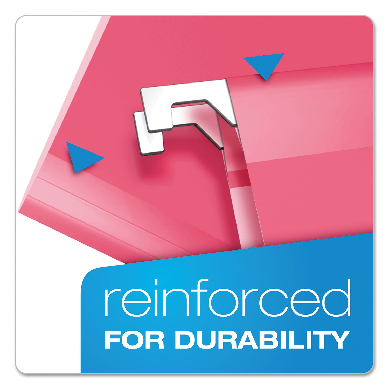 Pendaflex 1/5 Tab Cut Letter Recycled Hanging Folder - 8 1/2" x 11" - Pink - Reinforced - 10% Recycled - 25 / Box