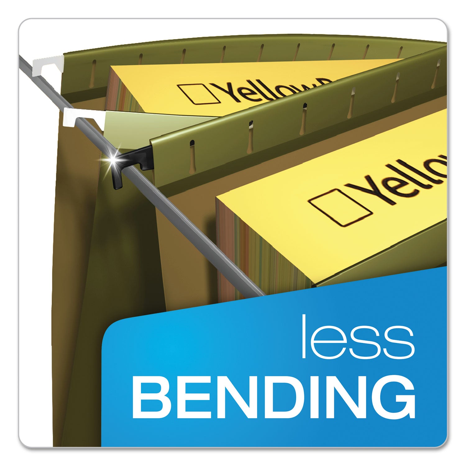 Pendaflex SureHook 1/5 Tab Cut Letter Recycled Hanging Folder - 8 1/2" x 11" - Green - Reinforced, Acid-free, Durable - 10% Recycled - 20 / Box