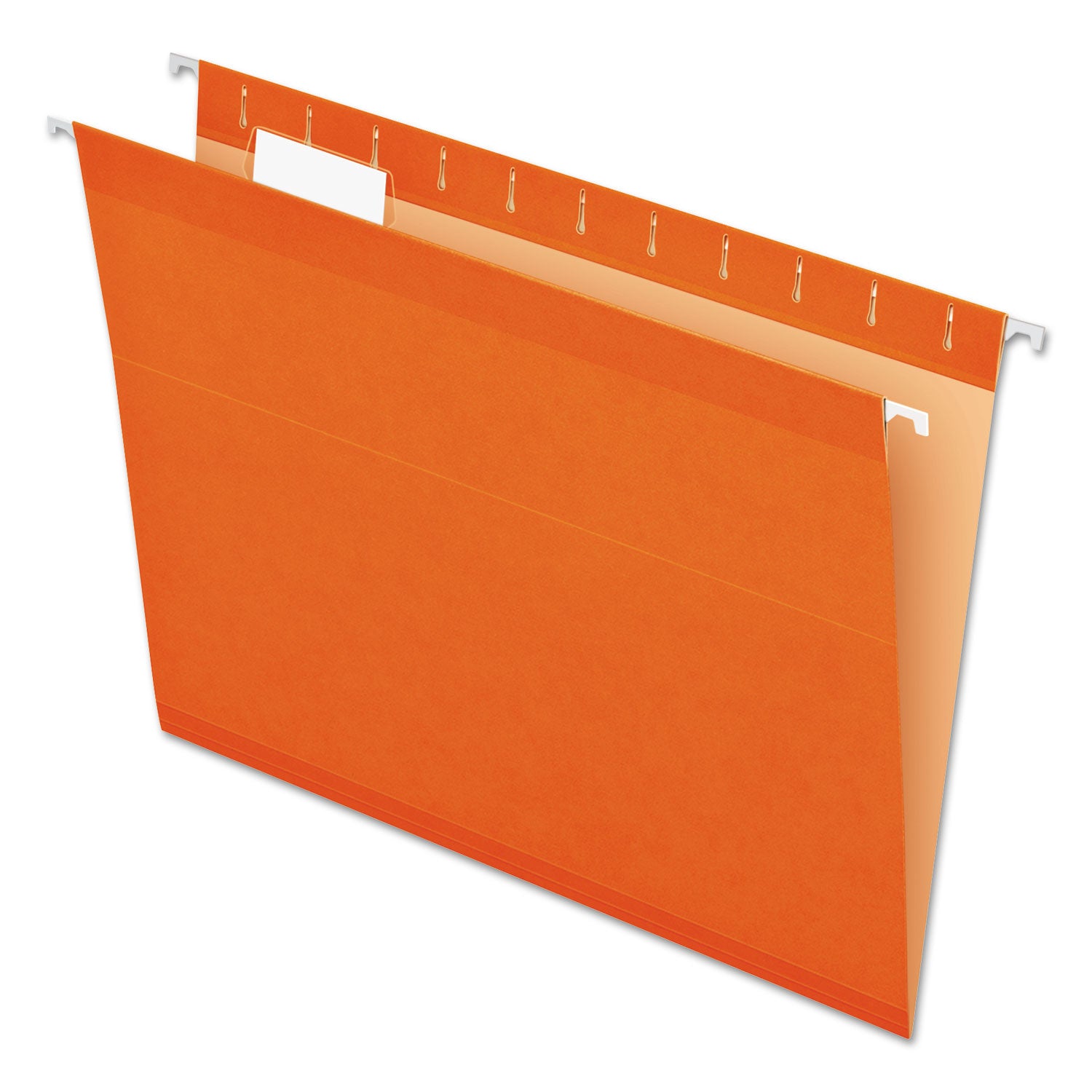 Pendaflex 1/5 Tab Cut Letter Recycled Hanging Folder - 8 1/2" x 11" - Orange - Reinforced - 10% Recycled - 25 / Box