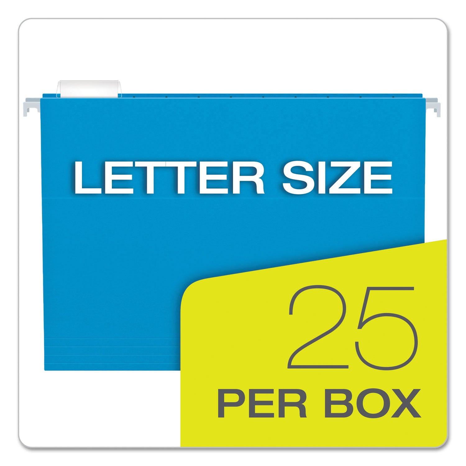 Pendaflex Essentials 1/5 Tab Cut Letter Recycled Hanging Folder - 8 1/2" x 11" - Blue - 100% Recycled - 25 / Box