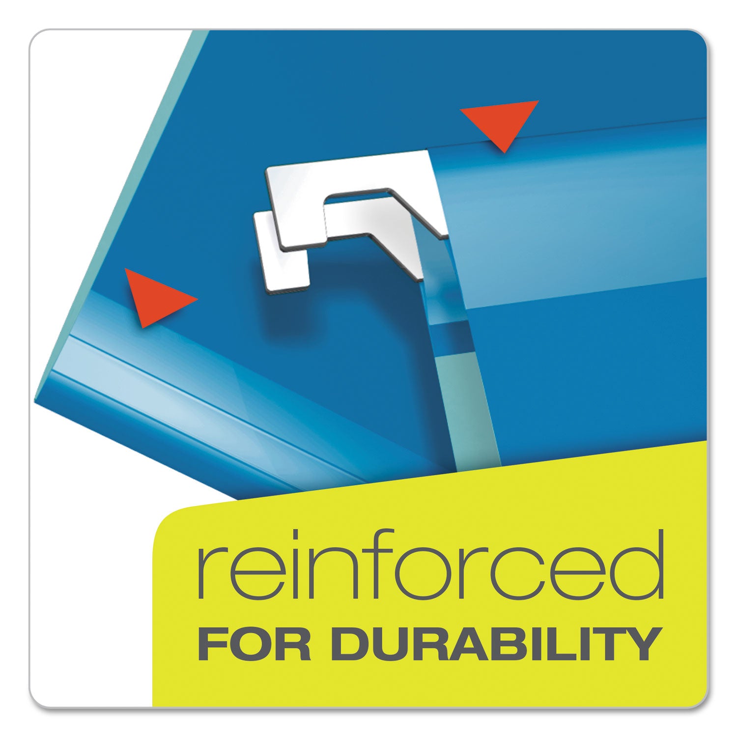 Pendaflex 1/5 Tab Cut Letter Recycled Hanging Folder - 8 1/2" x 11" - Blue - Reinforced - 10% Recycled - 25 / Box