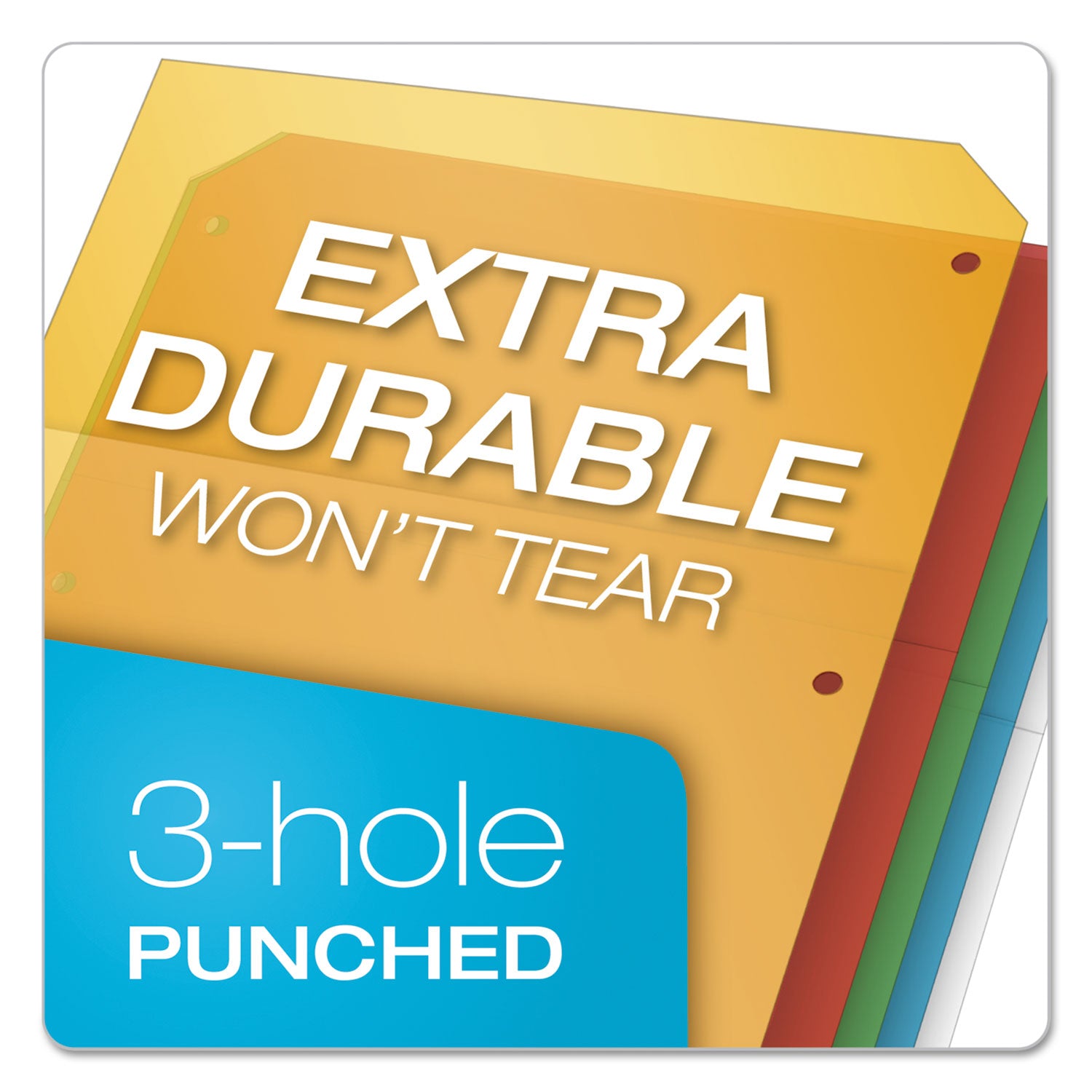 Cardinal&reg; Ring Binder Poly Pockets - 11.3" Height x 0.4" Width x 9.8" Length - 40 x Sheet Capacity - For Letter 8 1/2" x 11" Sheet - Ring Binder - Assorted - Polypropylene - 5 / Pack