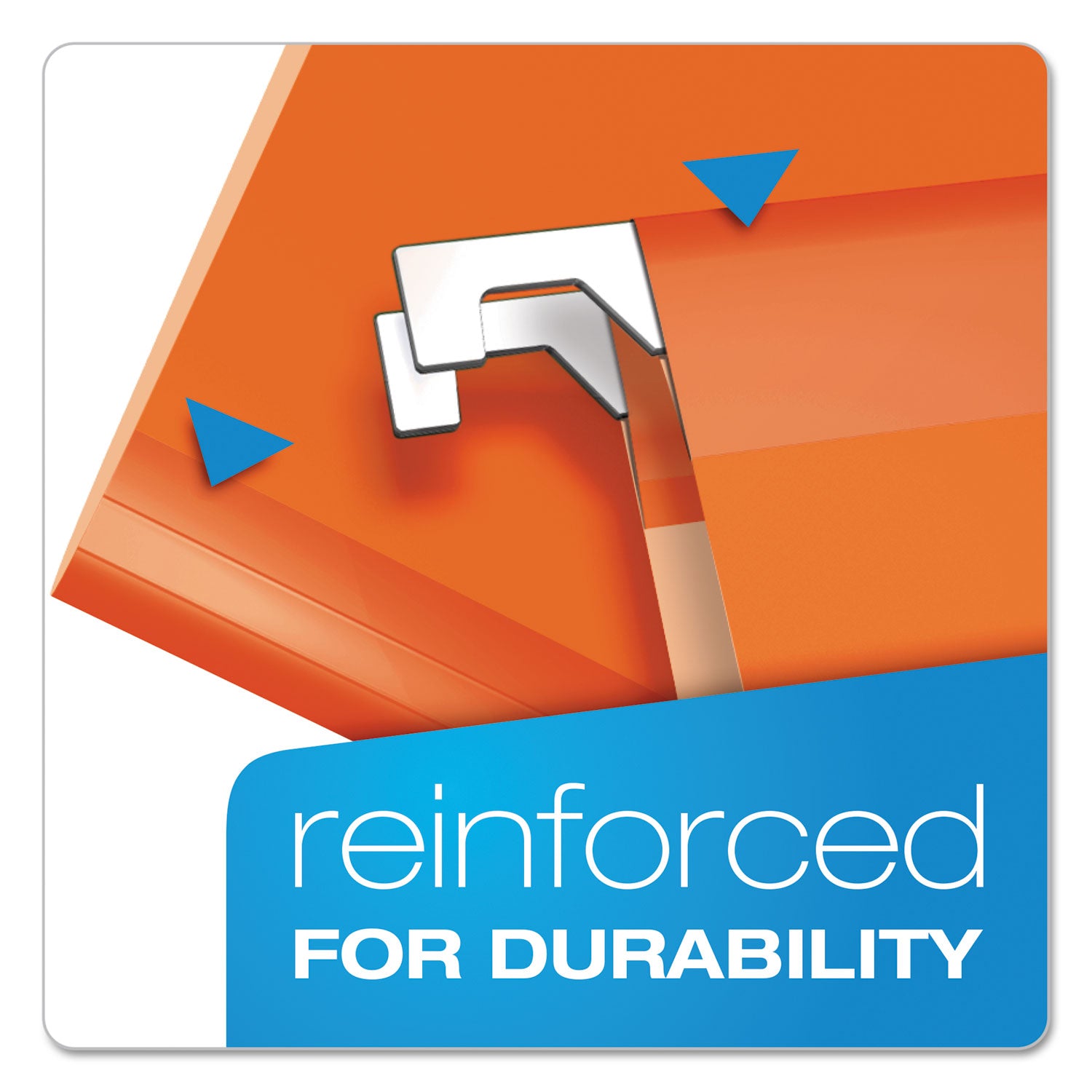 Pendaflex 1/5 Tab Cut Letter Recycled Hanging Folder - 8 1/2" x 11" - Orange - Reinforced - 10% Recycled - 25 / Box