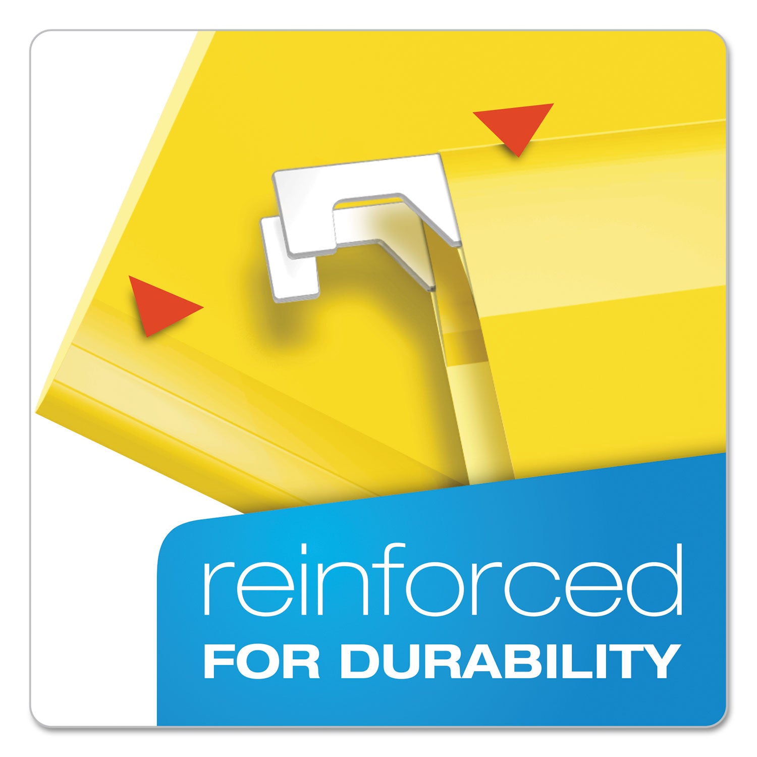 Pendaflex 1/5 Tab Cut Letter Recycled Hanging Folder - 8 1/2" x 11" - Yellow - Reinforced - 10% Recycled - 25 / Box