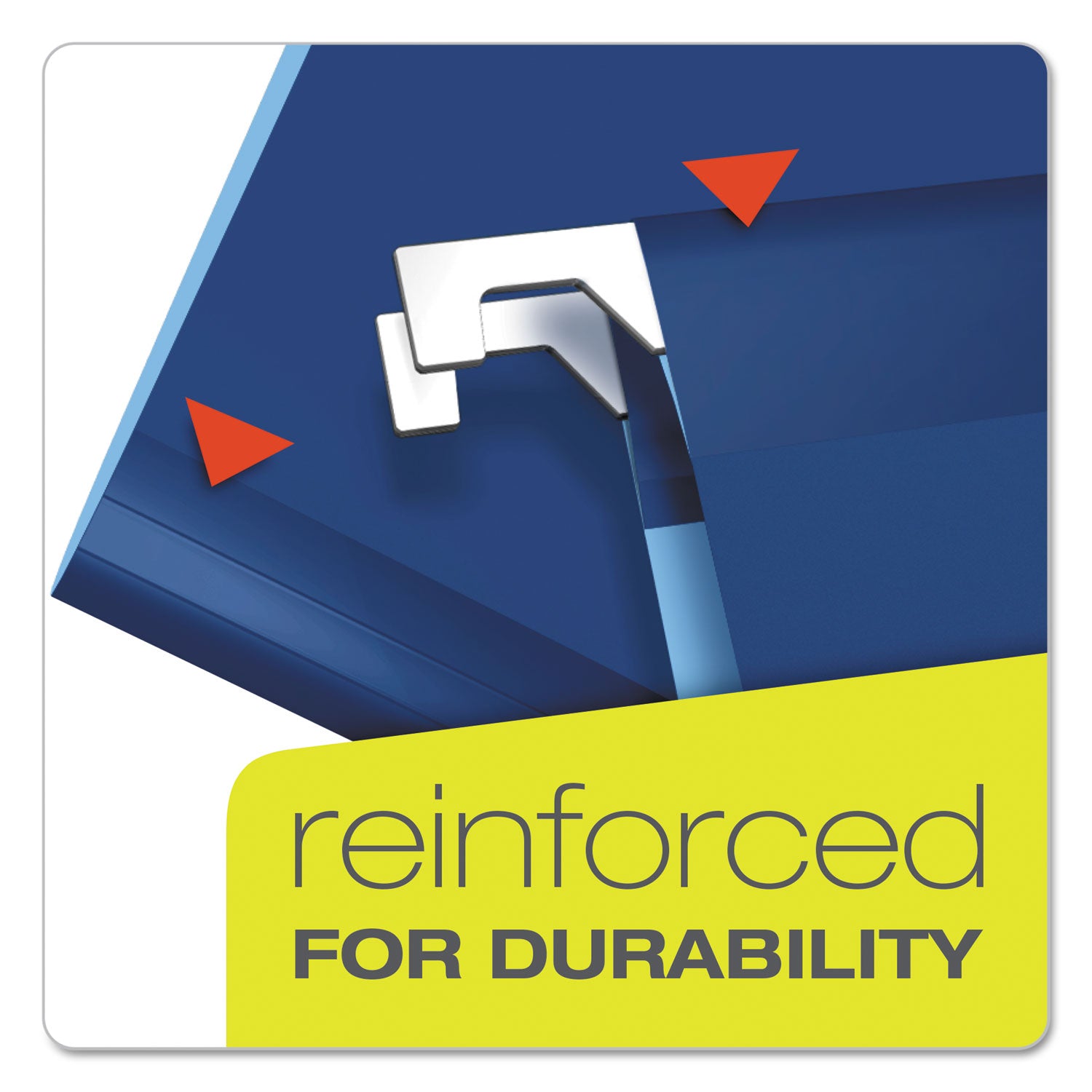 Pendaflex 1/5 Tab Cut Letter Recycled Hanging Folders, Navy, 11 pt., 8.5" x 11", PVC-free, Reinforced, Perforated, Acid-free, Tear Resistant, 10% Recycled, 25/Box