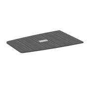OfficeSource  72.5" Half Boat Shape Top (Top Only) - Coastal Gray