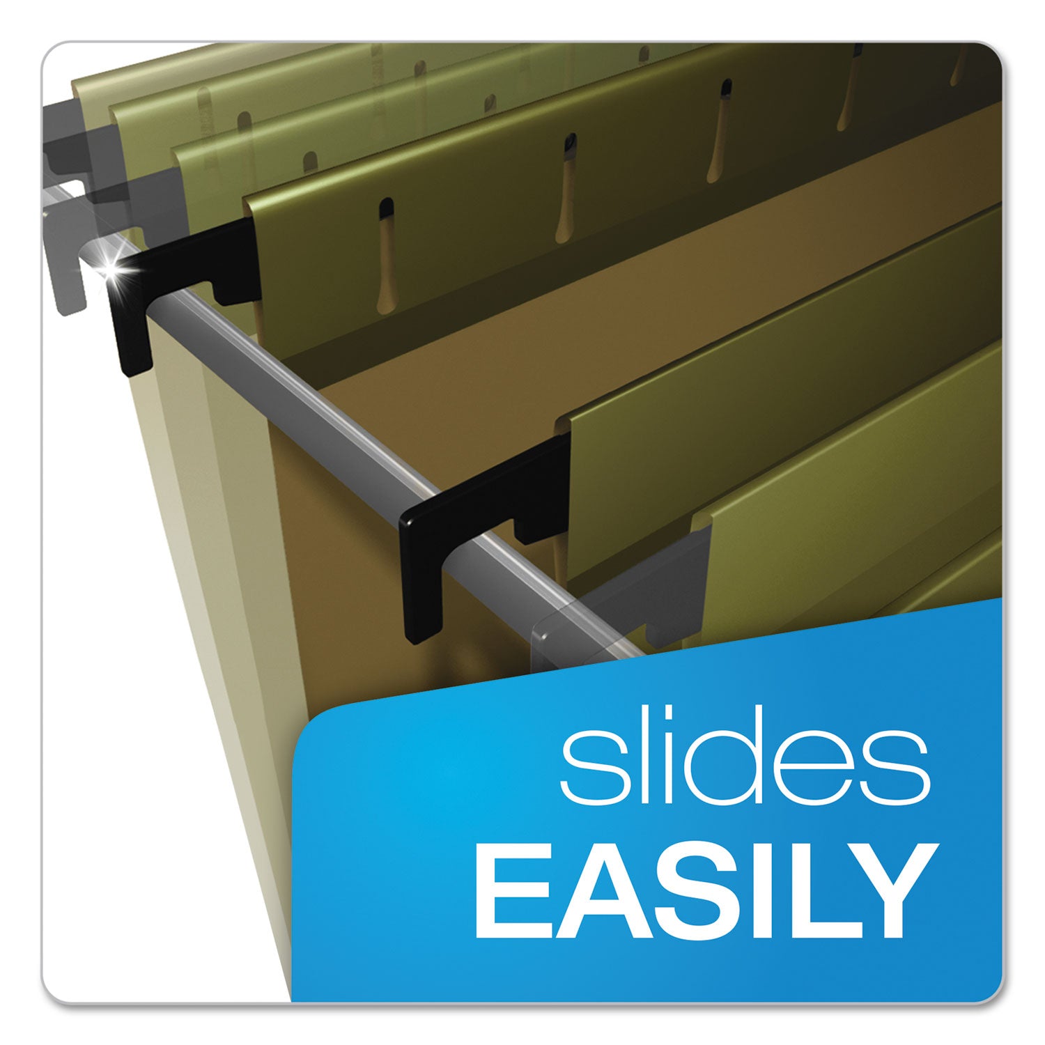 Pendaflex SureHook 1/5 Tab Cut Letter Recycled Hanging Folder - 8 1/2" x 11" - Green - Reinforced, Acid-free, Durable - 10% Recycled - 20 / Box