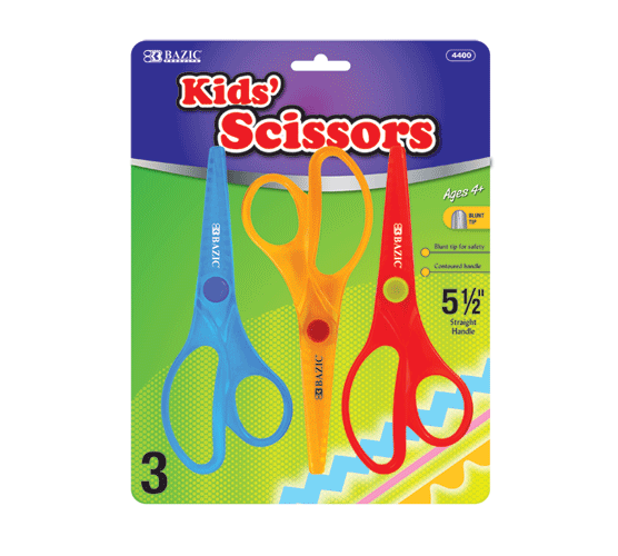 BAZIC Safety Scissors 5 1/2   Safe Blunt Tip (2/Pack)  2-Pack