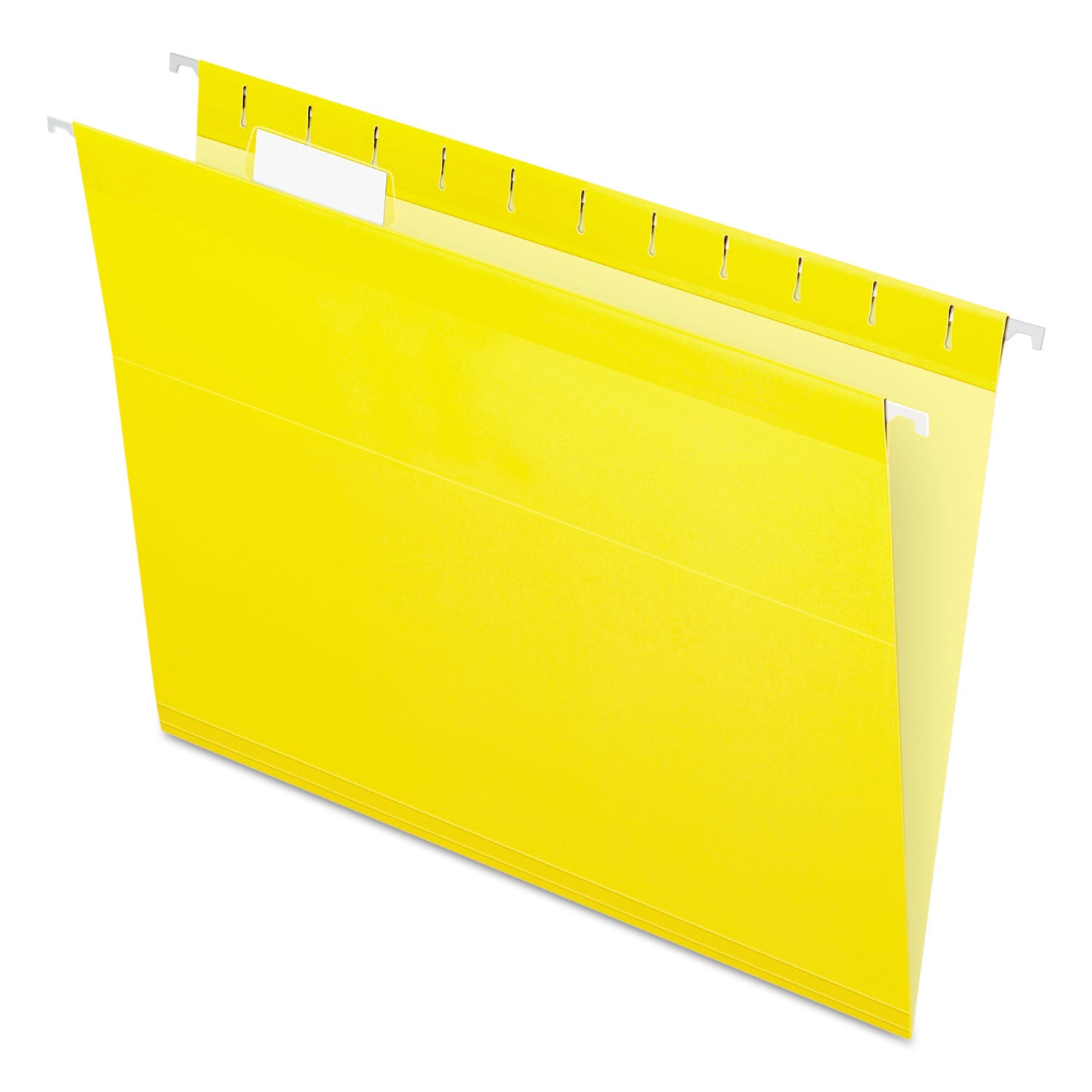 Pendaflex 1/5 Tab Cut Letter Recycled Hanging Folder - 8 1/2" x 11" - Yellow - Reinforced - 10% Recycled - 25 / Box