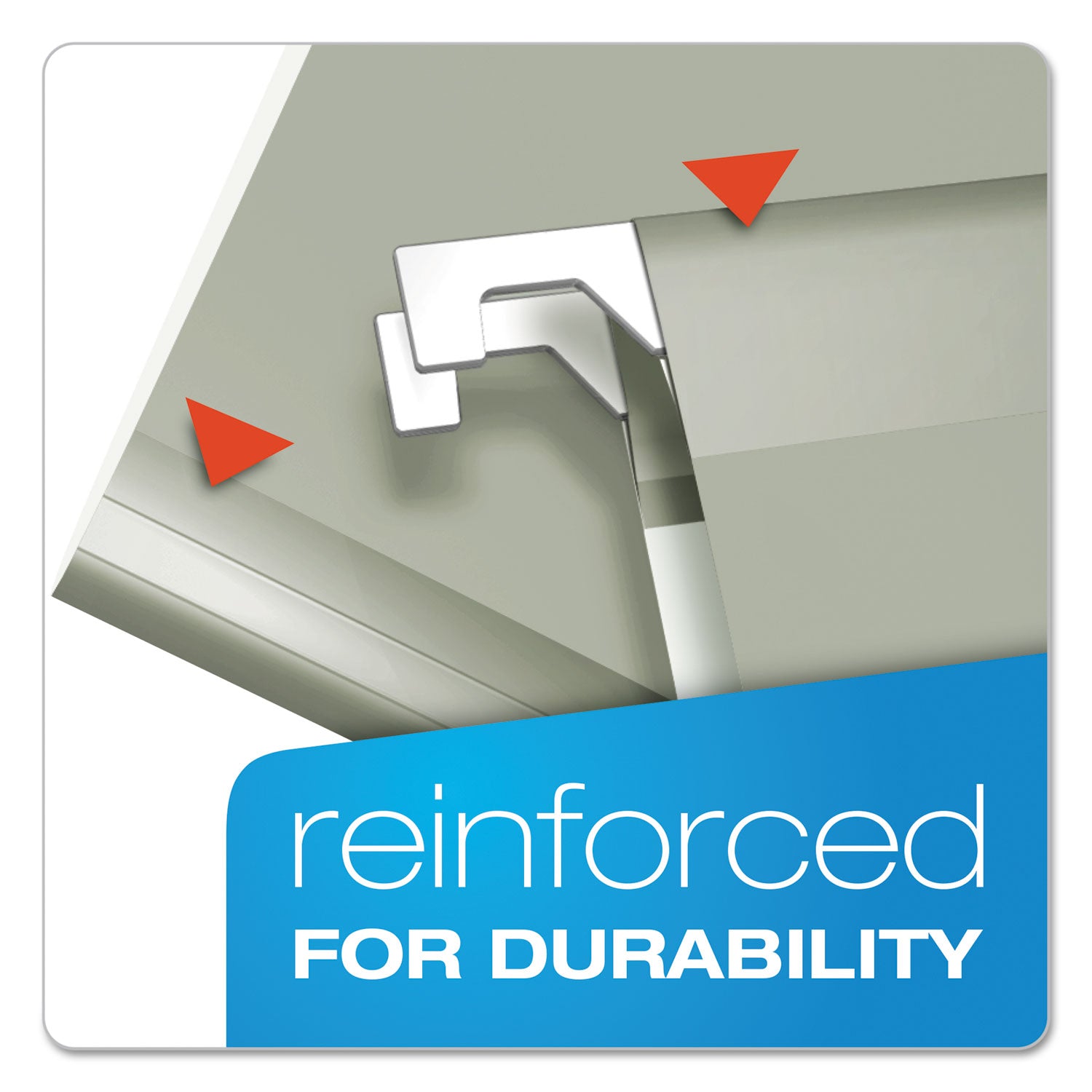 Pendaflex 1/5 Tab Cut Letter Recycled Hanging Folders, Gray, 11 pt., Reinforced, Perforated, 8.5" x 11", 10% Recycled, 25/Box