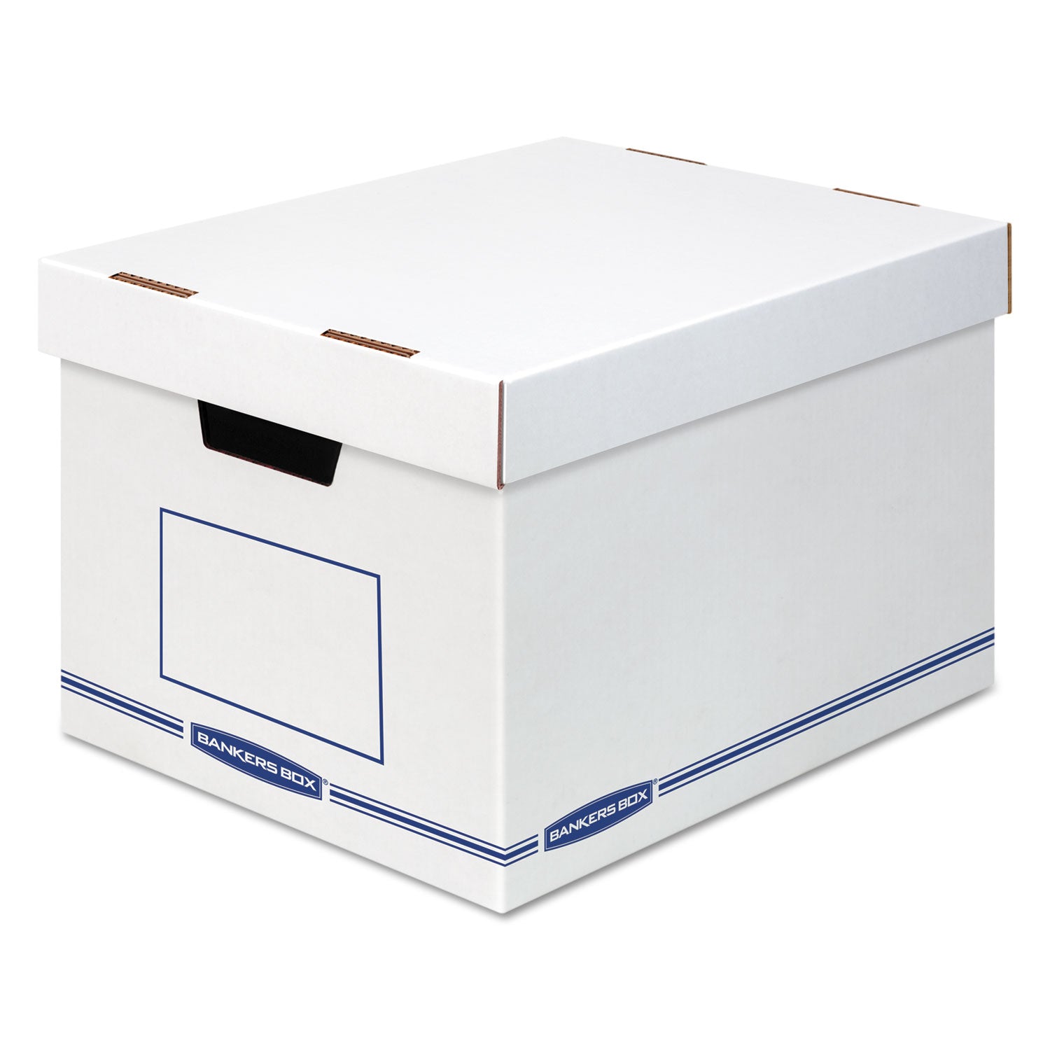 External Dimensions: 12.8" Width x 16.5" Depth x 10.5" Height - Medium Duty - Single/Double Wall - Stackable - White, Blue - For Storage - Recycled - 12 / Carton