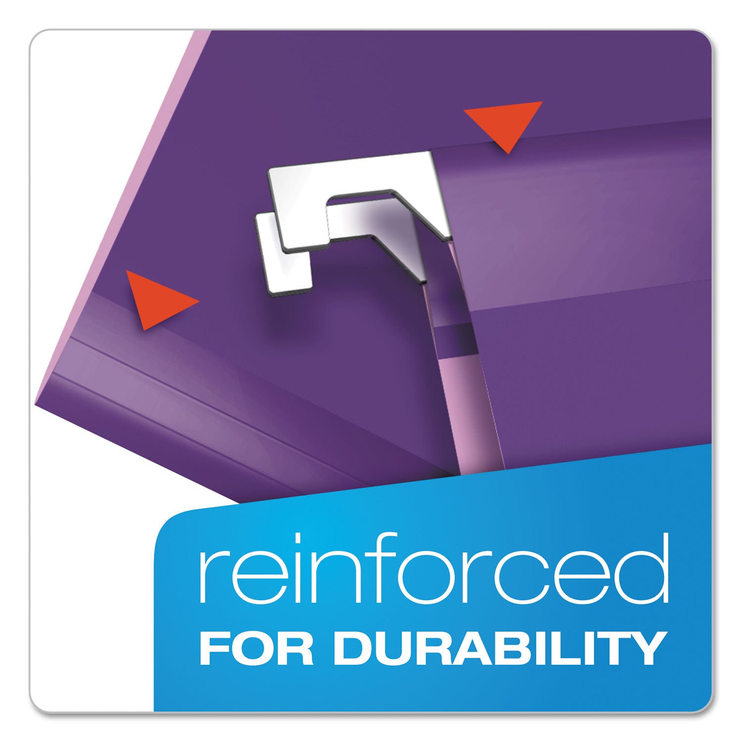 Pendaflex 1/5 Tab Cut Letter Recycled Hanging Folder - 8 1/2" x 11" - Violet - Reinforced - 10% Recycled - 25 / Box