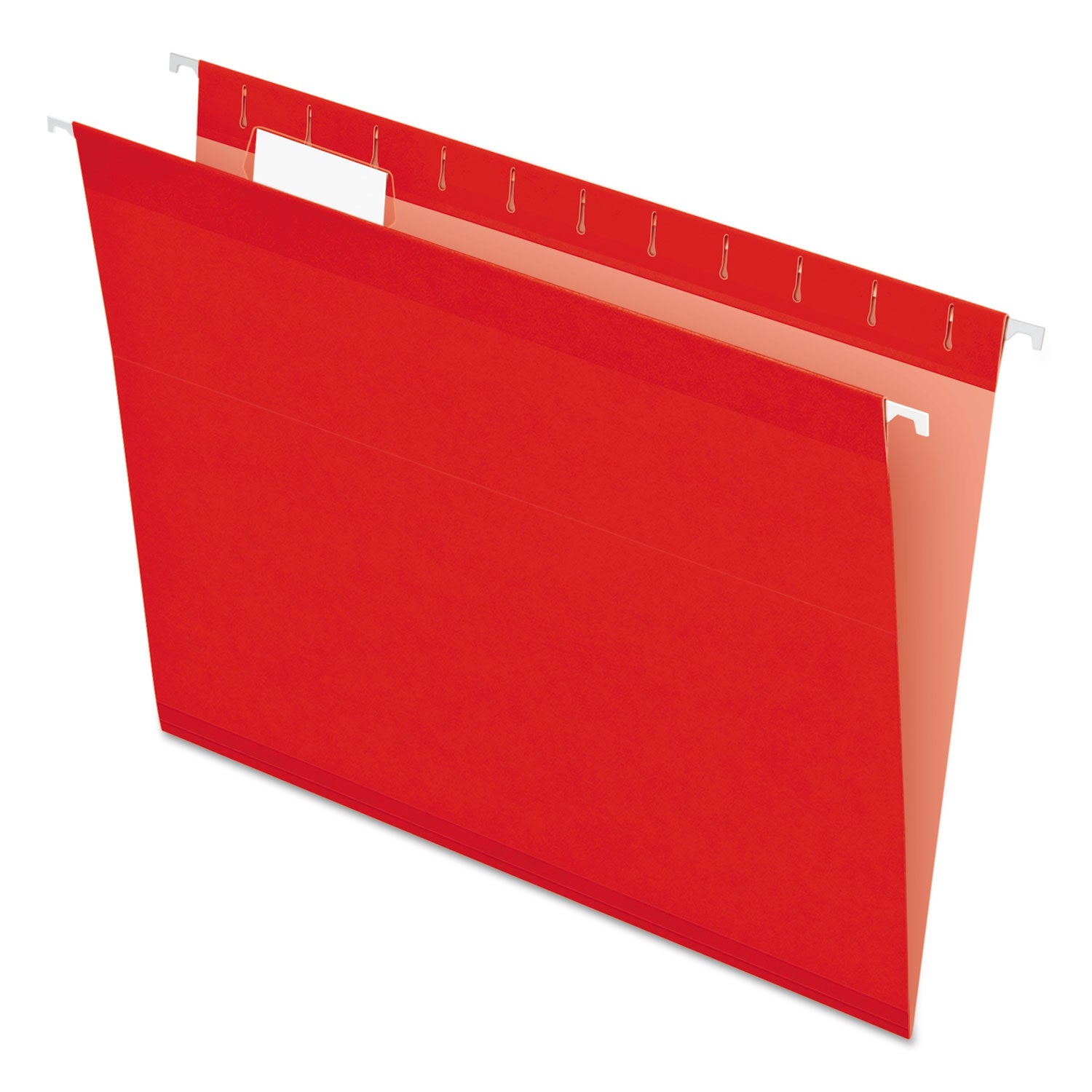 Pendaflex 1/5 Tab Cut Letter Recycled Hanging Folder - 8 1/2" x 11" - Red - Reinforced - 10% Recycled - 25 / Box