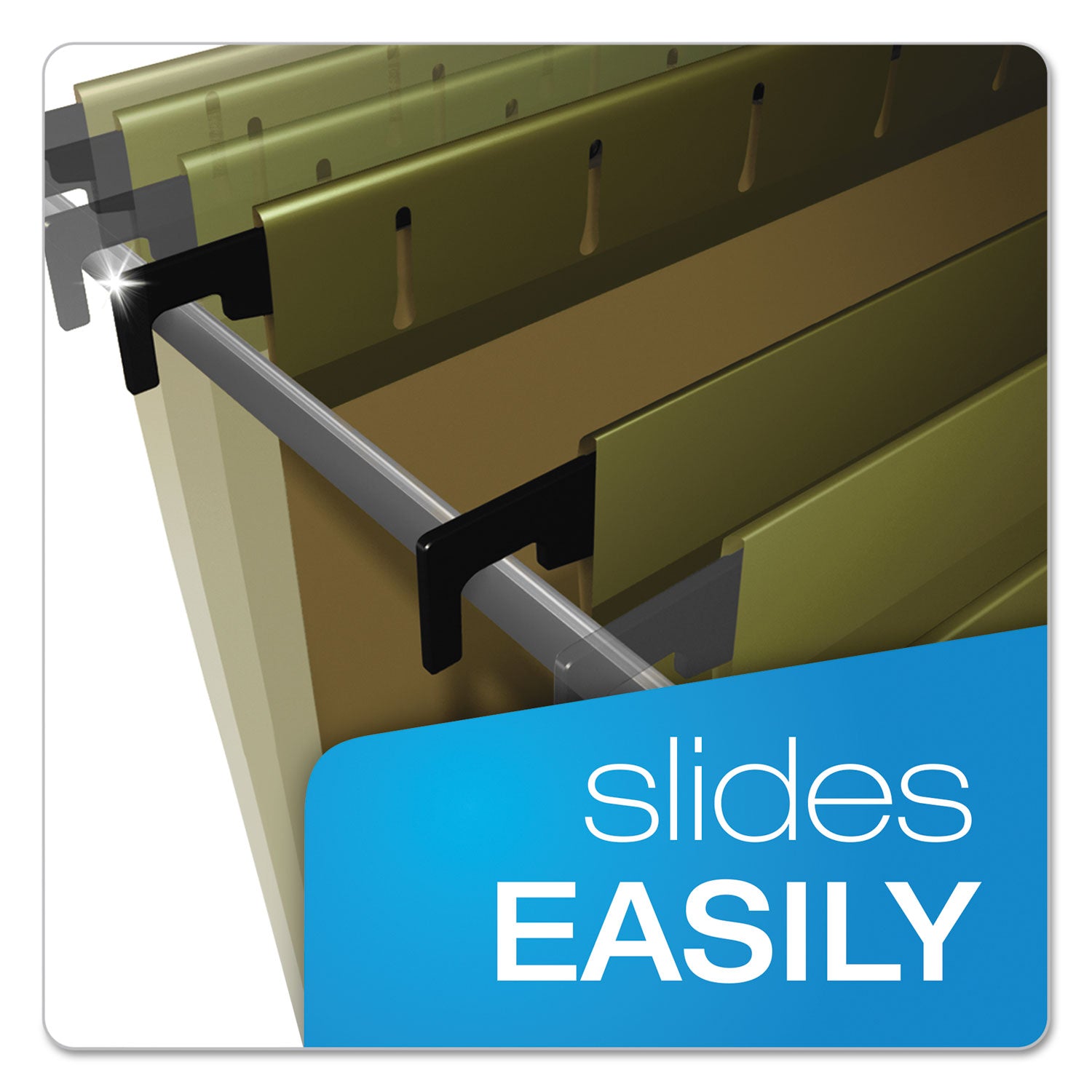 Pendaflex 1/5 Tab Cut Letter Recycled Hanging Folder - 8 1/2" x 11" - Capacity2" Expansion - Green - 10% Recycled - 20 / Box