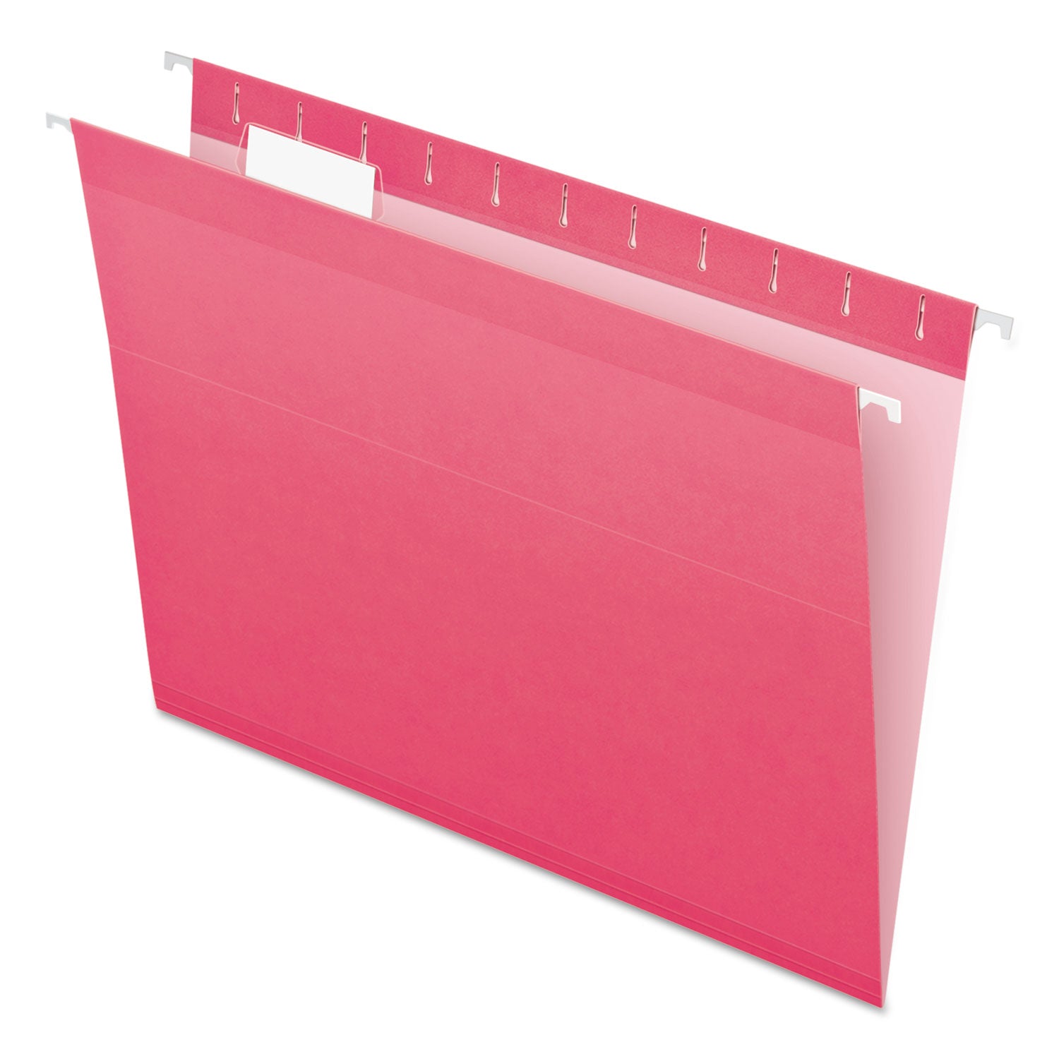 Pendaflex 1/5 Tab Cut Letter Recycled Hanging Folder - 8 1/2" x 11" - Pink - Reinforced - 10% Recycled - 25 / Box