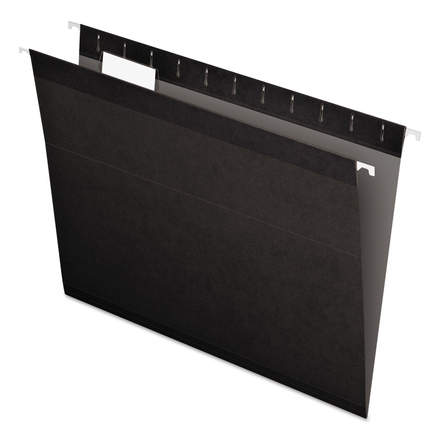 Pendaflex 1/5 Tab Cut Letter Recycled Hanging Folder - 8 1/2" x 11" - Black - Reinforced - 10% Recycled - 25 / Box