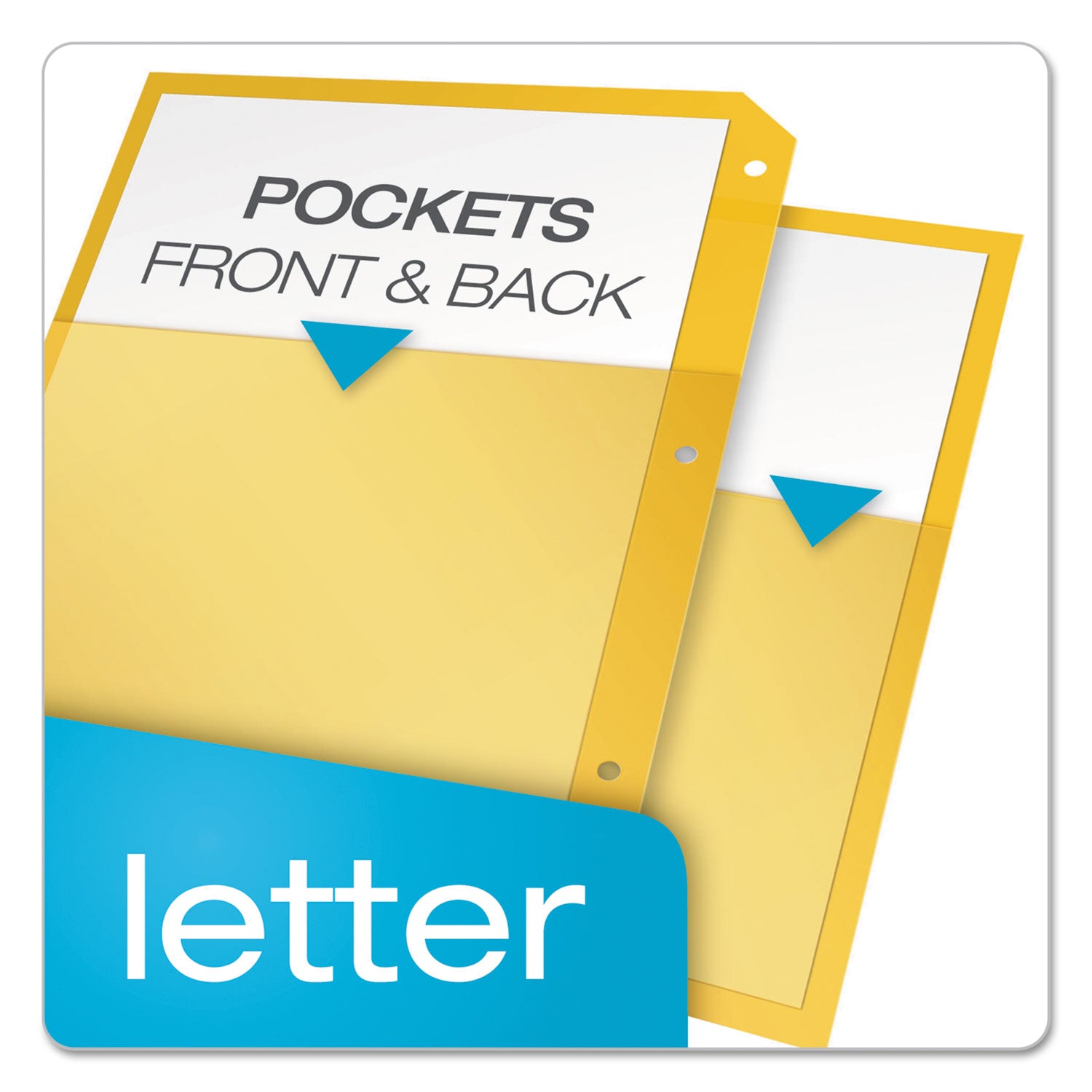 Cardinal&reg; Ring Binder Poly Pockets - 11.3" Height x 0.4" Width x 9.8" Length - 40 x Sheet Capacity - For Letter 8 1/2" x 11" Sheet - Ring Binder - Assorted - Polypropylene - 5 / Pack