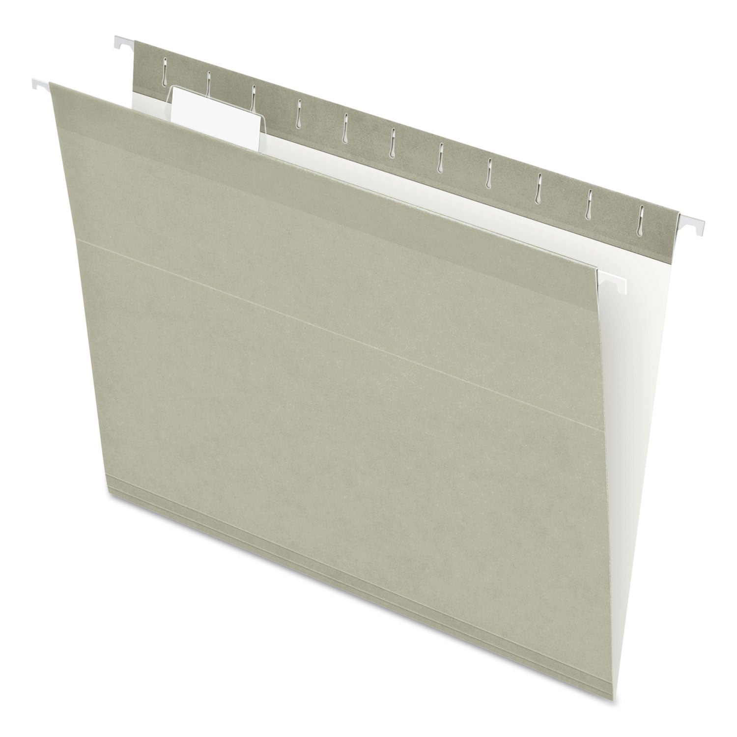 Pendaflex 1/5 Tab Cut Letter Recycled Hanging Folders, Gray, 11 pt., Reinforced, Perforated, 8.5" x 11", 10% Recycled, 25/Box