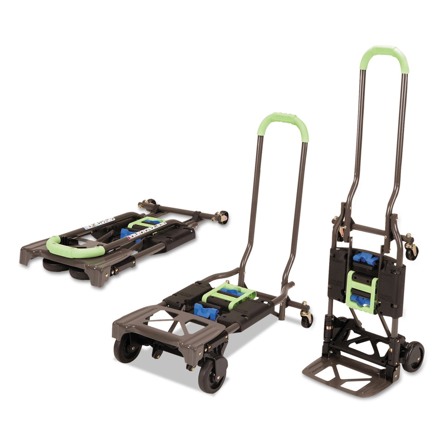 Cosco Shifter Hand Truck & Cart - 300 lb Load Capacity - 4 Casters - Steel - 16" Width x 3.90" Depth x 31.50" Height - Gray - 1 Each