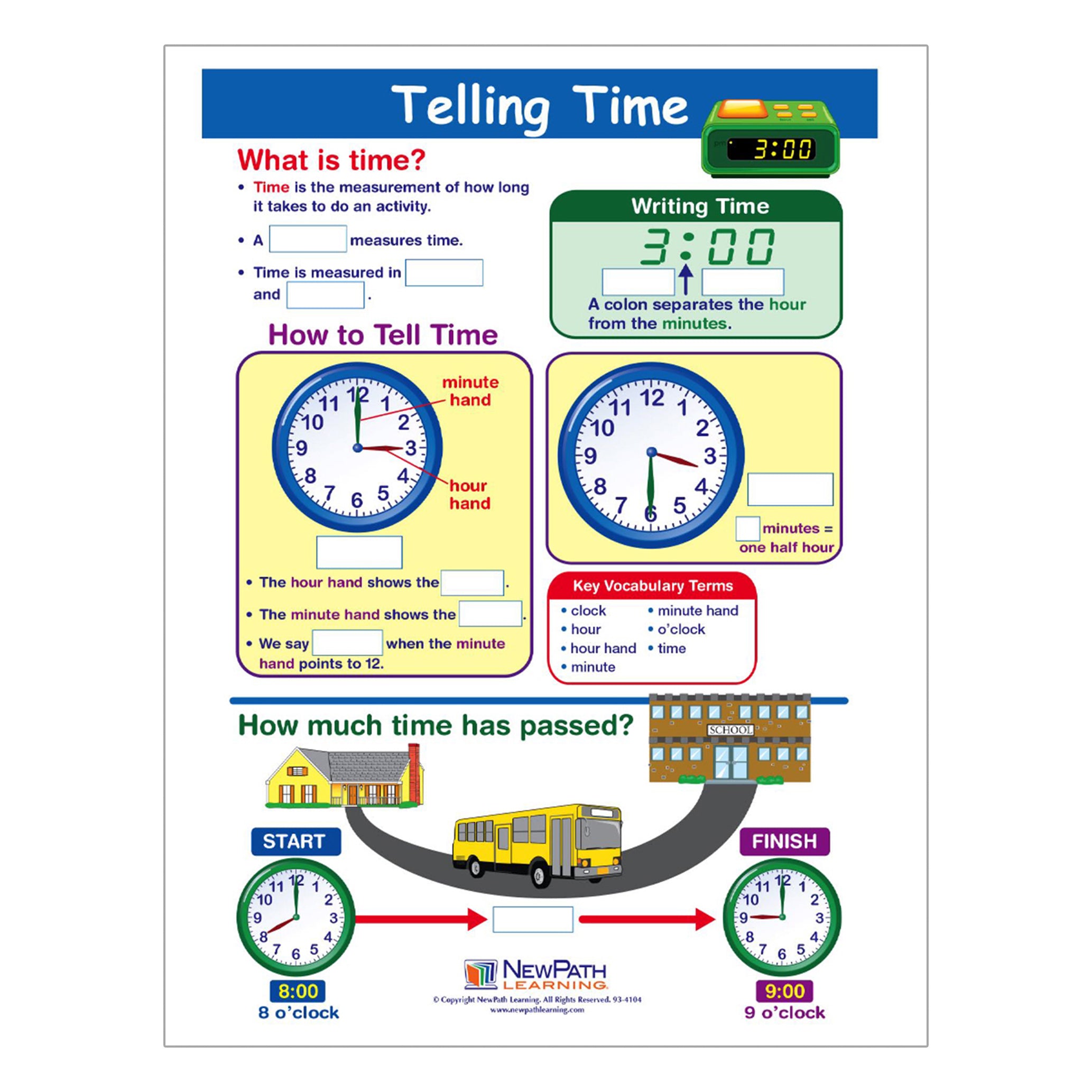 Math Learning Centers, Telling Time, Grade 1-3