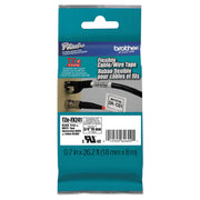 P-touch TZe Laminated Tape, 45/64" x 26 1/4 ft, White, Roll, Rectangle, Thermal Transfer, Water, Chemical, Abrasion, Fade, and Temperature Resistant, 1 Each